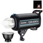 GODOX QS400II Studio Strobe Flash Light 400Ws Professional Photography Studio Light Monolight 150W Modeling Lamp for Indoor Studio Portrait Photography