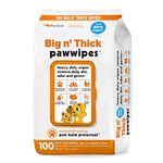 Petkin Big N' Thick Paw Wipes, 100 Orange Scented Wipes - Heavy Duty Pet Paw Wipes Remove Daily Dirt & Odors - Enriched with Soothing Paw Balm - Easy to Use Pet Wipes for Dogs, Cats, Puppies & Kittens