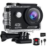 Camlance Action Cam 4K 30FPS HD 20MP WiFi Underwater Camera 40M with Remote Control, 170° Underwater Camera, 2 Batteries and Mounting Accessories