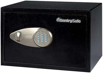 Sentry Safe X055, Security Safe with Digital Keypad Combination Lock, Steel Safe with Interior Lining and Bolt Down Kit, Interior Capacity 16.4L, Black