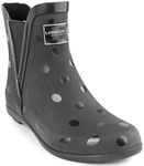 LONDON FOG Womens Piccadilly Rain Boot, Black Dot, 10