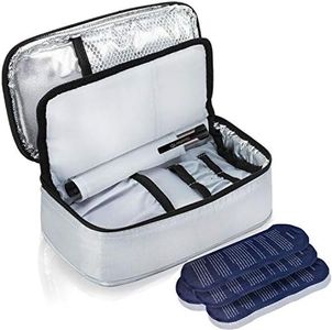 ALLCAMP Insulin Cooler Travel Case with 4 Ice Pack and Insulation Liner for Diabetic Organize Medication (9X 4.72x 3.14 inches)