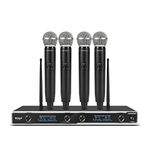 D Debra Audio D-440 !!!UHF 4-Channel Wireless Microphone System with 4 Cordless Mics, Home Karaoke KTV Set, Ideal for Party, Church, Weddings, Stage, DJ, Outdoor, 300 Ft (4 Handheld)