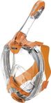 SEAC AMICA, Full Face Snorkel Mask for adults and children from 6 years of age, phthalate-free hypoallergenic polymer face mask, orange, L/XL