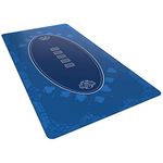 Bullets Playing Cards Designer Poker Mat, Blue, 200 x 100 cm for Your Own Poker Table, XXL Deluxe Poker Cloth, Poker Rug, Poker Table Cover