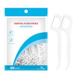 Kafeiya 100pcs Floss Picks,Dental Floss Picks Disposable Portable Floss Sticks,Toothpicks,Teeth Cleaning,Perfect for Travel Home Office Restaurant