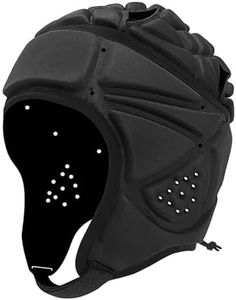 GOHASPW Rugby Helmet Football Headguard Black Soft Shell Helmet Soccer Headgear