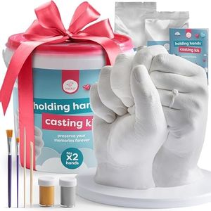 chuckle - Kit De Moulage De Mains Entrelacées Avec Base De Sculpture Et Peintures, Cadeaux Pour Couples Pour Lui Et Pour Elle, Cadeau De Saint-valentin Pour Épouse, Mari, Petite Amie, Petit Ami