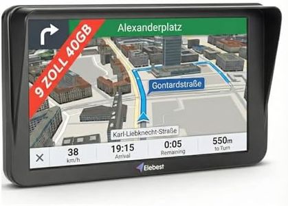 Elebest City 90+ – 9 Zoll GPS Navigationsgerät für Auto, LKW & Wohnmobil | 52 Länder Europakarte, Bluetooth, Freisprecheinrichtung, Blitzerwarner, Fahrspurassistent, lebenslange Updates
