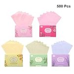 Frcolor 500 Pieces Facial Oil Blotting Paper Facial Skin Care Oil Control Film Oil Absorbing Sheets (Random Color)