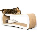 PetFusion Jumbo Cat Scratcher Lounge (White). [Superior Cardboard & Construction, Significantly outlasts Cheaper alternatives]