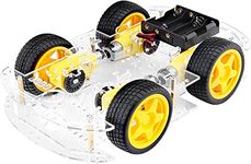 REES52 DIY Robot Car Smart Chassis Kit with Speed Encoder 4 Wheel 2 Layer for Ar duino UNO MEGA2560 MEGA1280 51 Microcontroller Board