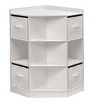 Badger Basket Corner Cubby Toy Storage Unit for Kids Room with 4 Removable Baskets - White