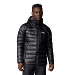 Columbia Men's Arctic Crest Down Hooded Jacket, Black, Large