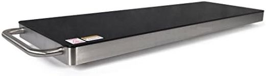 NutriChef Stainless Steel Warming Hot Plate - Keep Food Warm w/Portable Electric Food Tray Dish Warmer w/Black Glass Top, for Restaurant, Parties, Buffet Serving, Table or Countertop Use -AZPKWTR40
