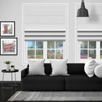 MSR 116 Roman Blinds/Curtains and Shades for Home Furnishing(Balcony,Kitchen,Bedroom,Bathroom etc) White (3 ft(W)*3 ft(H))