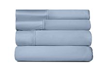 SHEEX Active Comfort Sheet Set, Ultra-Soft, Breathes Better Than Cotton - Blue Sky, Queen