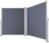 YITAHOME 236''X 78'' Double Side Awning Retractable Side Awning Folding Privacy Screen Privacy Fence Waterproof UV-Resistant Privacy Awning Outdoor for Garden, Deck, Patio, Pools, Balcony, Gray
