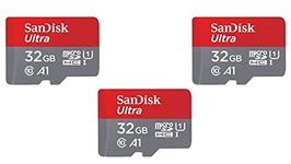 SanDisk Ultra 32GB microSDHC UHS-I Card with Adapter - 98MB/s U1 A1 - SDSQUAR-032G-GN6MA, 3 Pack(32GB)