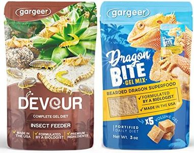 Gargeer Bundle of Bearded Dragon Complete Gel Diet Food + Bugs & Insect Gel Food - Premium Formulas in one Set, Proudly Made in The USA
