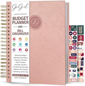 GoGirl Budget Planner & Monthly Bill Organizer – Monthly Financial Book with Pockets. Expense Tracker Notebook Journal to Control Your Money, A4-Sized Spiral-Bound Hardcover, Lasts 1 Year – Rose Gold