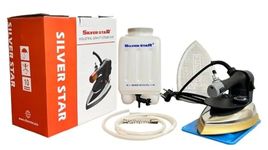 Gemsy Silver Star steam iron1800W, 220V Industrial Steam with Teflon Shoes Es-300L, 4.0 L Water-Tank (Gold)