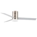 VONLUCE Ceiling Fan with Light, 52" Modern Ceiling Fan with Remote Control 3 Color Temperature LED 6 Speed Reversible DC Motor, 3 Blade Flush Mount Ceiling Fan for Bedroom Living Room, Silver & Walnut