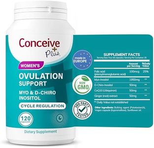 CONCEIVE PLUS Ovulation - Myo-Inositol & D-Chiro Inositol Supplement, Regulate Cycles, PCOS Vitamins, 120 Caps, 30 Days Supply