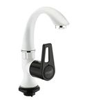 Mtr Pvc Swan Neck Tap For Kitchen/Bathroom Wash Basins Big Neck With Teflon Tape White - Polished