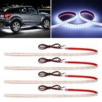 12V Car LED Strip Light,24inch Car Interior Light Strip IP68 Waterproof Cuttable for Car Motorcycles Boat Golf Cart Truck Cargo Home Decoration with Strong Nano Tape,(4PCS)