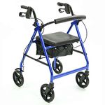 NRS Healthcare A-Series 4-Wheel Rollator Walking Aid, Blue