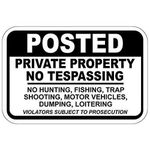 New Warning Plaque Wall Decor Posted Private Property No Trespassing No Hunting Fishing Street Metal Tin Signs Yard Sign Office Sign Outdoor & Indoor Safety Sign 8 X 12 Inch