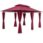 CASARIA Garden Gazebo 3x4m | Stable Sturdy Robust Water-Repellent | Metal Frame | Including Side Walls | Pavilion Topas Marquee Canopy Party Tent Outdoor | Red