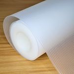 Hersvin Shelf Liners 16 in x 20 ft EVA Drawer Mats, Non-Adhesive Cupboard Protector, Kitchen Cabinet Lining Fridge Liner (Clear Stripe, 40.7x610cm)