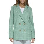 Levi's Women's Wool Blend Double Breasted Blazer, White/Abundant Green, Small