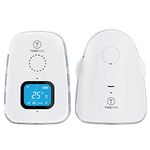TimeFlys Audio Baby Monitor Crown Talk Back Intercom Long Range up to 1000 feet Vibration LCD Display Temperature Monitoring and Warning Lullabies Night Light