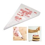 Bakeyy Polythene Icing Piping Cone for Decorating for Cream Cake Pastry Cupcake Decoration Reusable – Transparent (Pack of 100) (Medium)