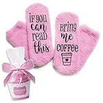 Luxury Coffee Socks with Cupcake Gift Packaging | If You Can Read This Bring Me Coffee | Coffee Lovers Gifts for Her, Stocking Stuffers, Coffee Gifts, Funny Socks | Socks Women, Funny Socks for Women