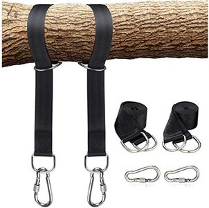 Tree Swing Hanging Straps Kit, Tree Swing Sling Holds 2200 lbs 5ft Extra Long with Safer Lock Snap Carabiner Hooks for Hammocks, Carry Pouch Easy Fast Installation