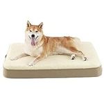 Lesure Orthopedic Dog Beds for Large Dogs - Egg Crate Foam Pet Bed Mat with Ultra Soft Sherpa Surface&Removable Cover, Machine Washable Waterproof Dog Bed with Non-Slip Bottom(Curds&Whey,36x27x3inch)