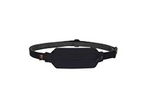 SPIbelt Diabetic Belt: Adult - No-Bounce, Discreet Belt with Hole for Insulin Pump or Other Medical Devices! (No Logo Band with Black Pocket/Black Zip)