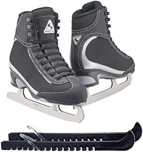 SKATE GURU Jackson Ultima Softec Vista ST3200 Figure Ice Skates for Women/Color: Black + Skate Guards, Size: Toddler 8 Bundle with Guardog Skate Guards
