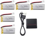 5PCS 3.7V 500mah Lithium Battery wi