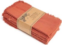 ACCENTHOME Rust Cotton Linen Napkin Set of 12 18x18 inch Dinner Napkins - Washable Soft Premium Hotel Quality Reusable Napkins Perfect Table Napkins for Family Dinners, Weddings & Everyday Use