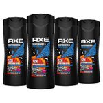 AXE Body Wash for Men for 360° freshness Skate Board & Fresh Roses with a 12-hour refreshing scent, 473mL (Pack of 4)