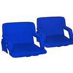 Stadium Seats for Sports Games, Comfortable Padded Chairs for Football, Baseball and More, Set of 2, Blue