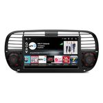 XTRONS Octa Android 13 Car Stereo 7 Inch 1 DIN DVD Player GPS Navigation Built-in 4G WIFI Car Play DSP RDS Radio Bluetooth Optional AHD CAM TPMS DVR DAB+ for Fiat 500 (2007-2015) Black