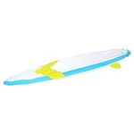 Inflatable Surfboard - 60"/150cm Long White, Blue & Yellow Surfboard - Fun Novelty Beach Party Accessory