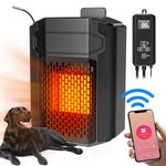 Dog House Heater with Thermostat APP WIFI Control, 500W Dog House Heaters for Outside Doghouse kennel Chicken Coop, Outdoor Pet House Heater with 6.5FT External Temperature Probe&Adjustable Temp Timer