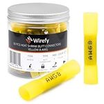 Wirefy 50 PCS Heat Shrink Butt Connectors Yellow 8 AWG - Larger Diameter Marine Grade Butt Connectors - Wire Butt Splice Connectors - Electrical Waterproof Heat Shrink Butts